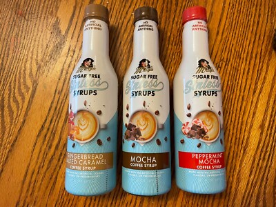 Mary s Sinless Syrups,  Mocha, Peppermint Mocha, Gingerbread Caramel flavors