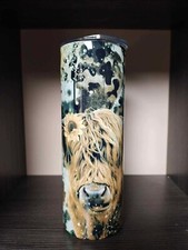 20oz Tumbler Skinny Straight Sublimation Highland Cow Tumbler