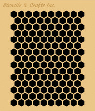 1/2" HONEYCOMB STENCIL HEXAGON BEEHIVE PAINT ART CRAFT TEMPLATE NEW 8" x 10"