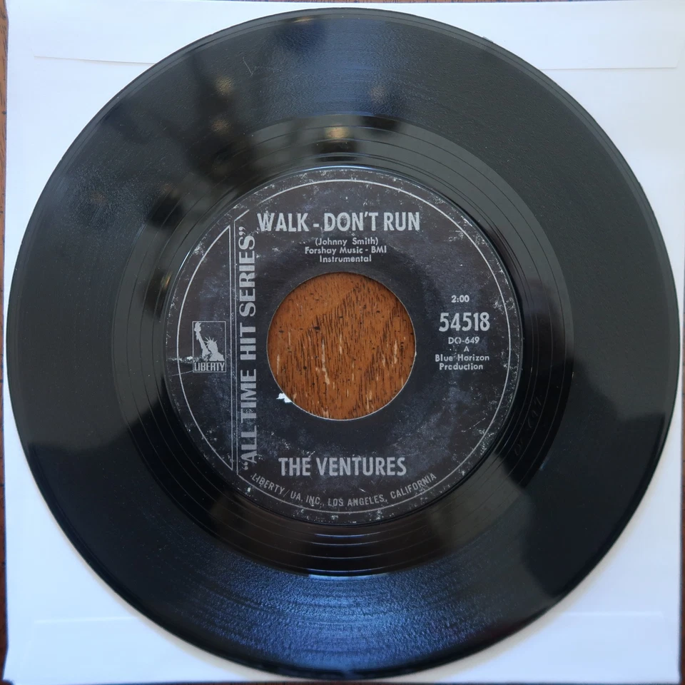 THE VENTURES RAM-BUNK-SHUSH/WALK-DON'T RUN LIBERTY RECORDS VINYL 45 VG 30-63 - Image 2 of 2