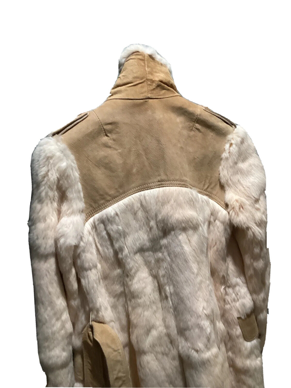 GORGEOUS Rabbit Fur Suede Jacket Coat Western Cre… - image 9