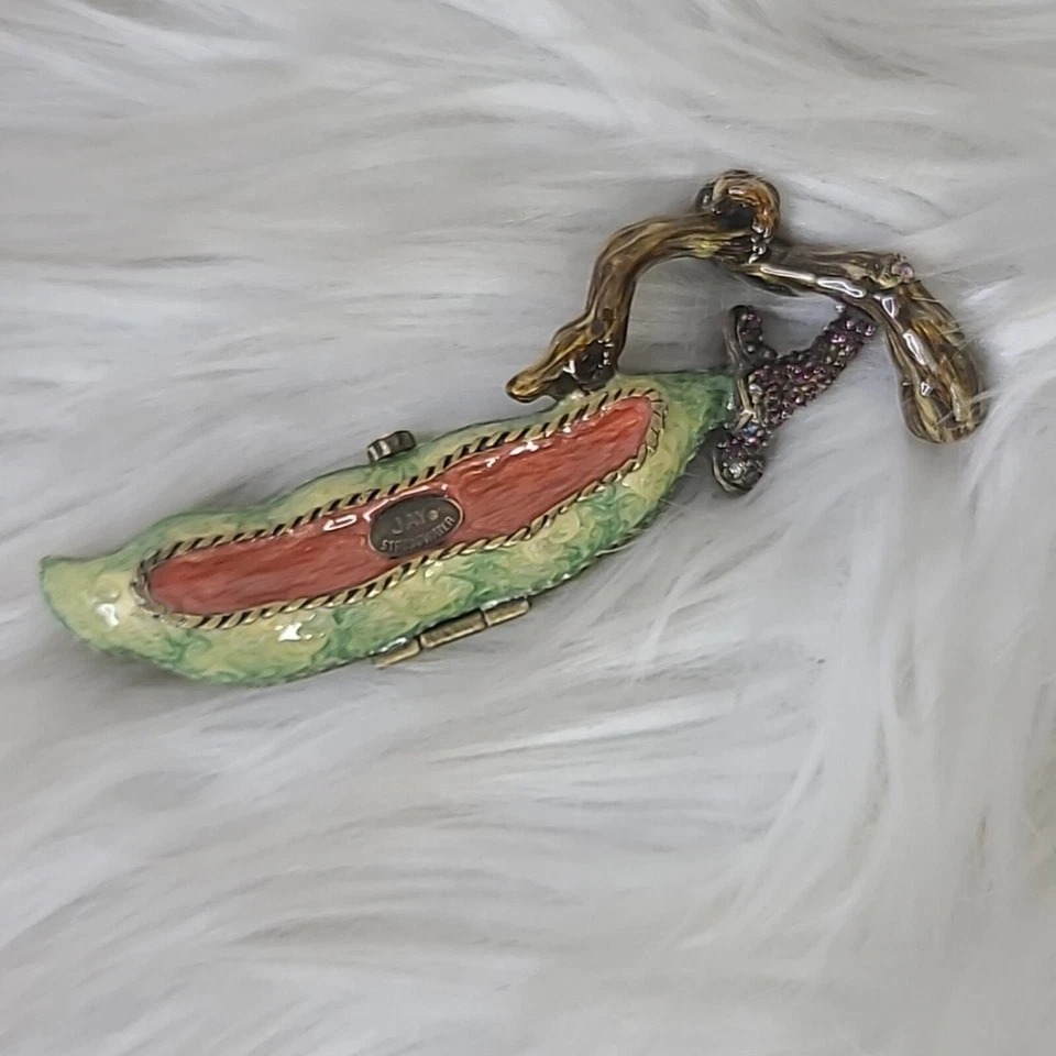 Jay Strongwater Phoebe Two Peas in a Pod Trinket Box Swarovski Crystals- New Fun - Image 3 of 3