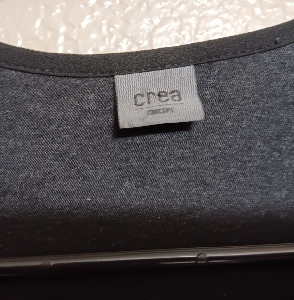 Crea Concept 36 S Gray Mixed Media Jersey Knit Chiffon Colorblock Open Cardigan - Image 4 of 4