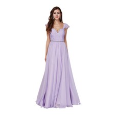 Angela  Alison Prom Dress Formal Evening Gown Style 61132 Lilac Size 6, 14