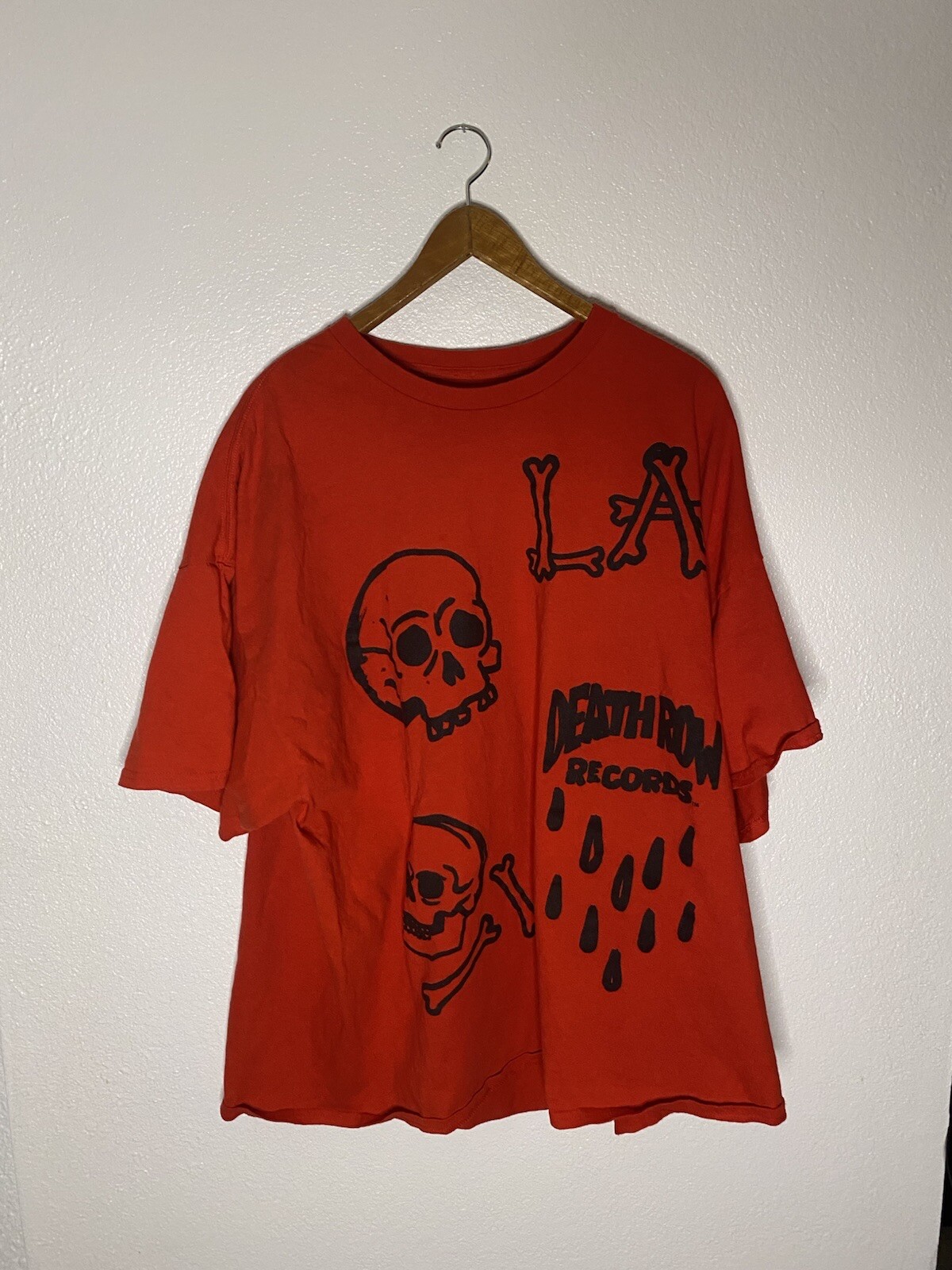 FILA T shirt streetwear 4xl Baggy rossa e nera Death Row Records