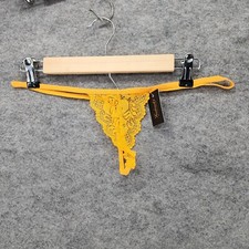 Fredericks of Hollywood Panties Womens 1X Zina Yellow Lace Thong