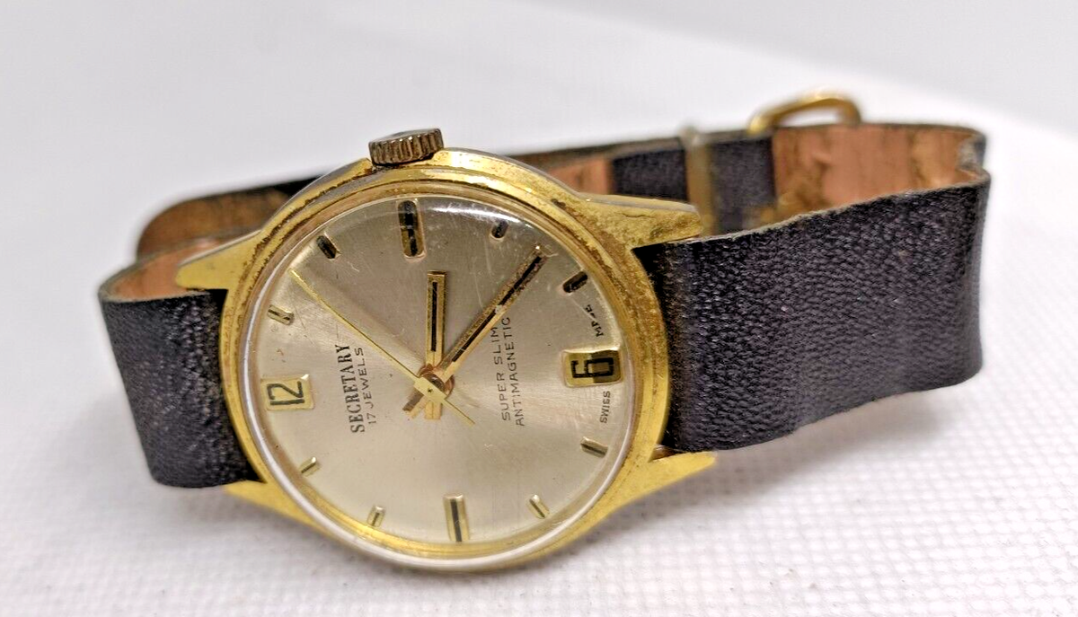 Mouvement De Montre Vintage Secretary 17 Rubis - Antimagnétique - Pour Réparation/collection