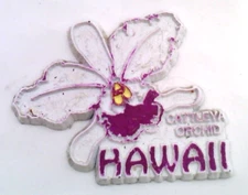 Hawaii~Cattleya Orchid~Rubber~Fridge Magnet~2 1/4 inch