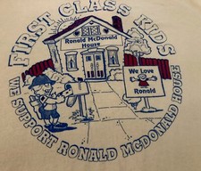 VTG.80  s FIRST CLASS KIDS RONALD MCDONALD HOUSE S.B.P.D  C 3 Button T-shirt 2XL