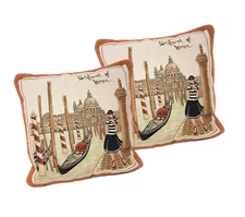 DaDa Bedding 2-Pieces Postcard Venice Italy Tapestry Throw Pillow Cushion Covers