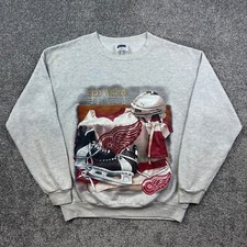 Vintage Detroit Red Wings Sweatshirt Mens Large Gray Locker Room Crewneck CSA