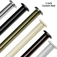 1" Bouton Adjustable Single Drapery Curtain Rod, 28”-48"/48"-84"/84"-120"