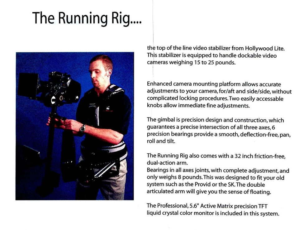 Hollywood Lite/Varizoom Running Rig Video Stabilizer Full Kit - Image 4 of 4