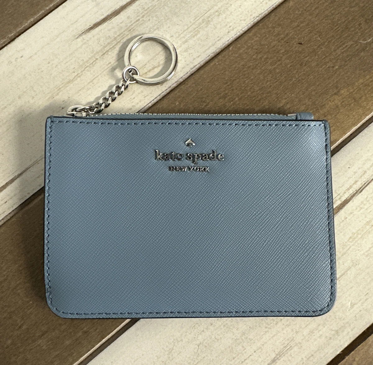 Kate Spade Mini Wallet With Keychain Blue Leather eBay