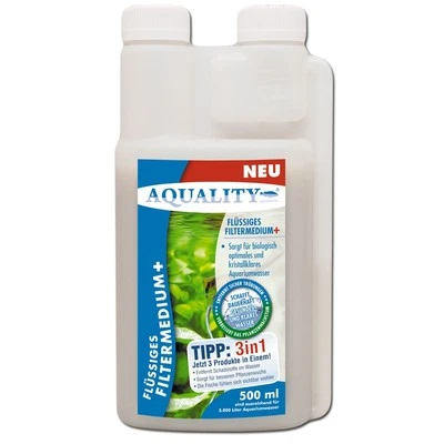 (15,98€/l) AQUALITY Flüssiges Filtermedium+ 500 ml Wasseraufbereiter 100% Natur - Bild 1 von 4