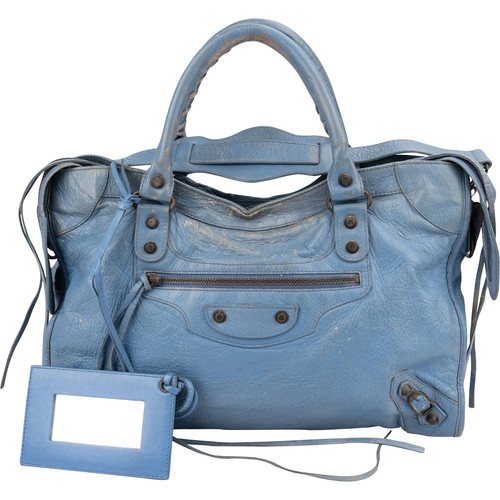 Balenciaga Blue Leather Classic City Handbag Bag