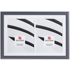 Craig Frames 12 x 18 Inch Grey Picture Frame, Single White Collage Mat with 2, 8