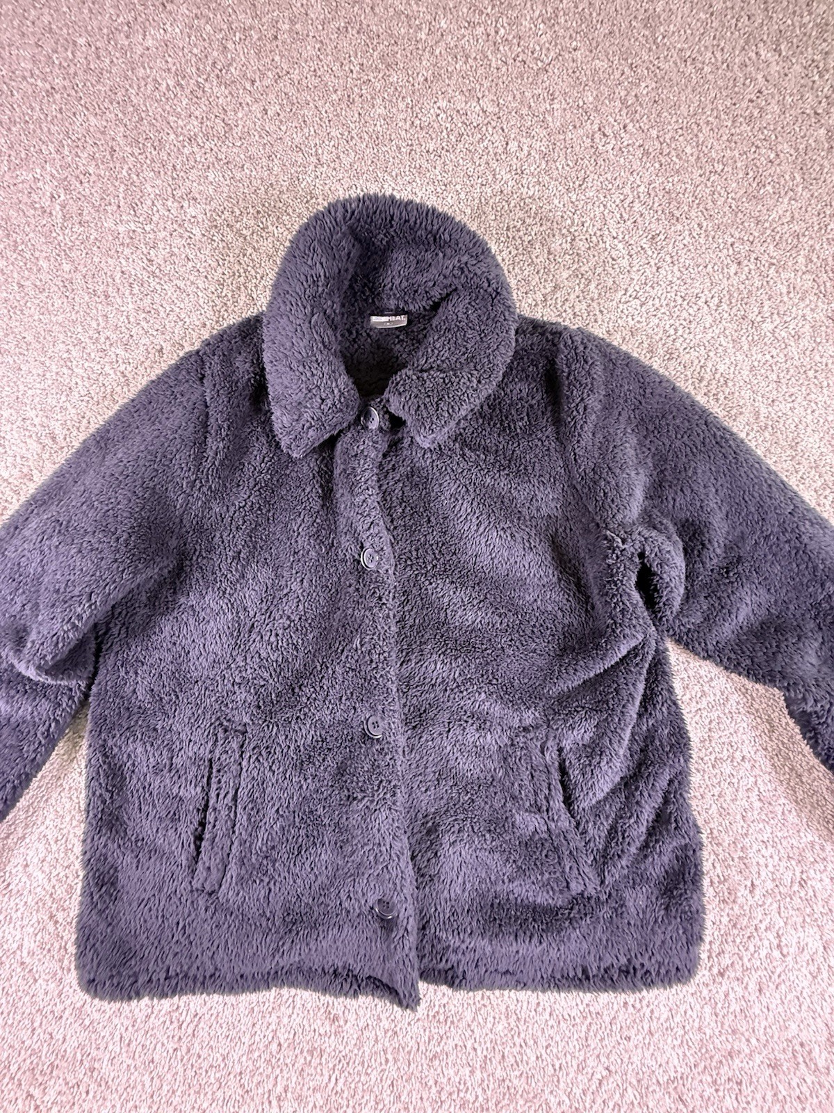 NWOT 32 Degrees Women's Cozy Fleece Button Front Jacket - XL Black