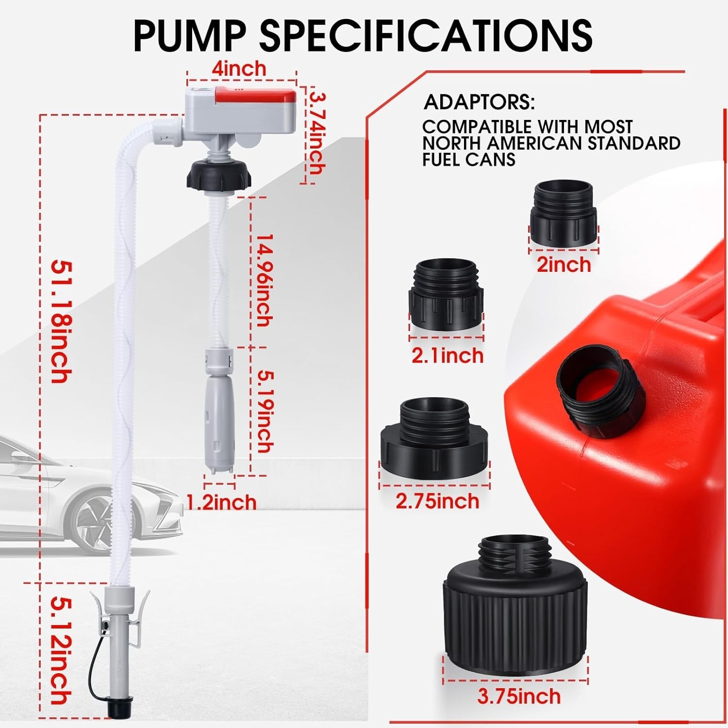 Compact Fuel Transfer Pump with Auto-Stop Sensor | 4 Adapters for Versatility thumbnail 10