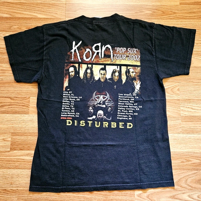Vintage Y2K Korn Disturbed Pop Sux Tour T Shirt Size M L Rare