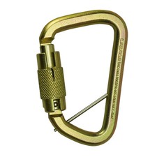 Fusion Tacoma D Shaped Triple Lock Alloy Steel Carabiner Gold