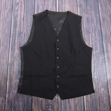 Suit Vest Mens Large Black Formal Wedding Prom Waistcoat Wedding
