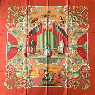Extremely beautiful item HERMES carr 90 scarf ORGAUPHONE ET AUTRES MECANIQUES pi