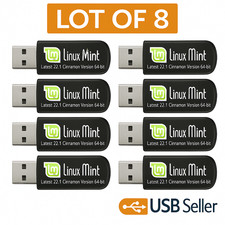 Pack of 8 -Linux Mint Latest 22.1 Cinnamon 64bit BOOTABLE/LIVE USB FREE SHIPPING