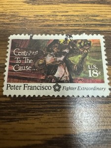 STAMP US SCOTT 1562 "Peter Francisco-Fighter Extraordinary" 18CENT 1975 USED PB#