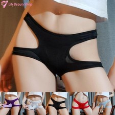 Mens Bikini G-string Thong Underwear Underpants Boxer Briefs Pouch Closed Penis