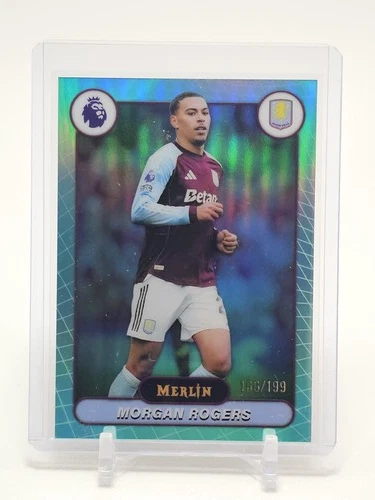 MORGAN ROGERS 2026-27 TOPPS CHROME MERLIN P/L AQUA REFRACTOR /199 #22 Q2754