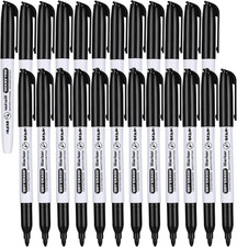 Fine Tip Dry Erase Markers - 24 Pack Black Whiteboard Erasable Markers Bulk for