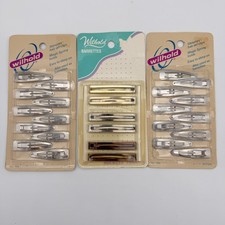 Vintage Wilhold Metal Barrettes Sleepees Hair Clips Lot of 3 Packs 80s NEW