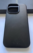 iPhone 16 Pro Case Black Leather MagSafe Slim...