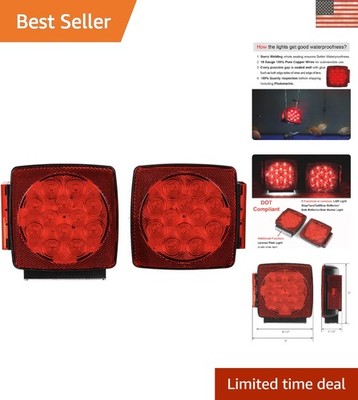 12V Submersible LED Trailer Tail Lights Set for Boats & RVs - Versatile and Safe