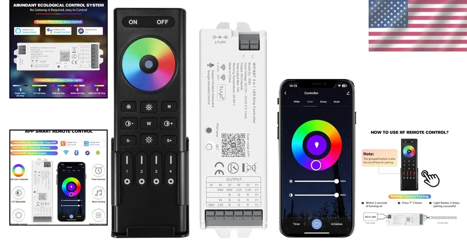 Smart LED Strip Lights Controller - Compatible with Alexa - Image 2 of 4