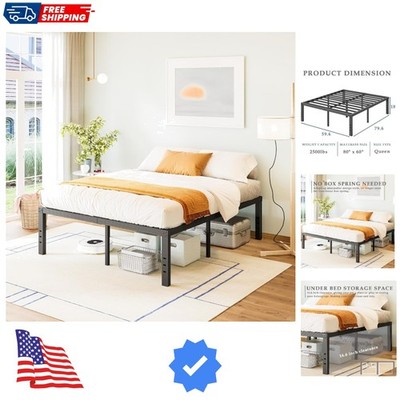 Queen-Bed-Frame / 18 Inch Metal Platform Bed Frame Queen Size/Reinforced Stee...