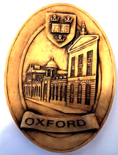 Vintage 1920s University of Oxford Plaque Features Crest and Building