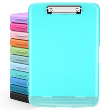 Clipboard Storage Folder 8.5x11 Heavy Duty Plastic Clip Board with Pen Holder