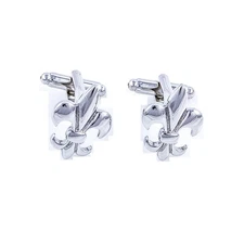 Fleur De Lis Cufflinks Pair in Presentation Gift Box with Polishing Cloth