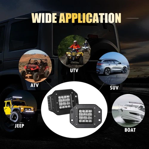 20inch LED Light Bar Flood Spot + 2x 5" 4-Rows Pods + Wiring Kit Offroad SUV ATV - Picture 21 of 24