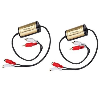 Noise Suppressor RCA Ground Loop Isolator for Car Amplifier Audio System Setup