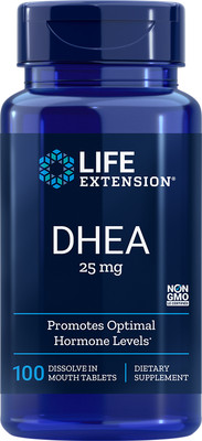 Life Extension DHEA 25 mg, 100 dissolve-in-mouth tablets