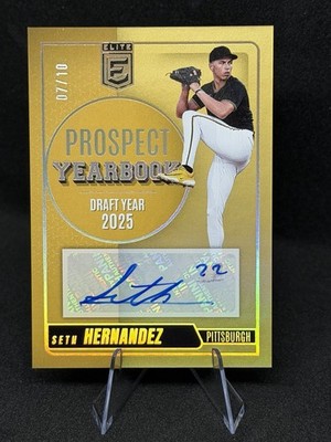 2026 Donruss Seth Hernandez 07/10 * Gold * Pirates Color Match SSP Auto Elite