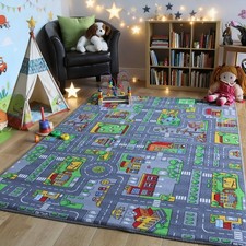 Interactive Kids Children's Rugs Town Road Map City Rug Play Village Mat UK