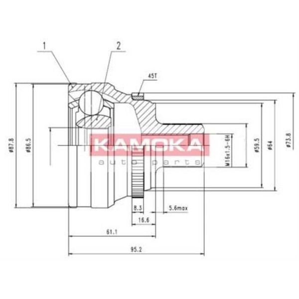 Kamoka Gelenksatz Antriebswelle Radseitig FüR Audi A6 4B C5 Vw Passat Variant-image