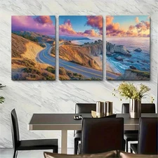 3pcs Golden Nature Scenic Landscape Perfect Wall Art Canvas Framed 50x70cm