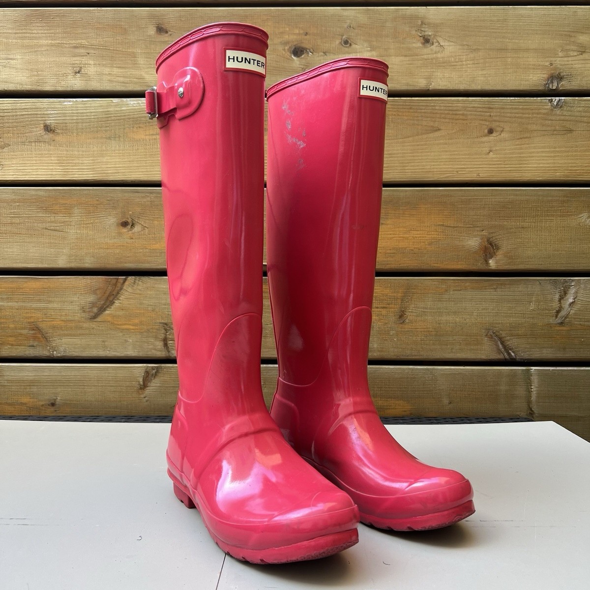 Hunter Original Tall Gloss Rain Shiny Red Hunter Boots Hunter