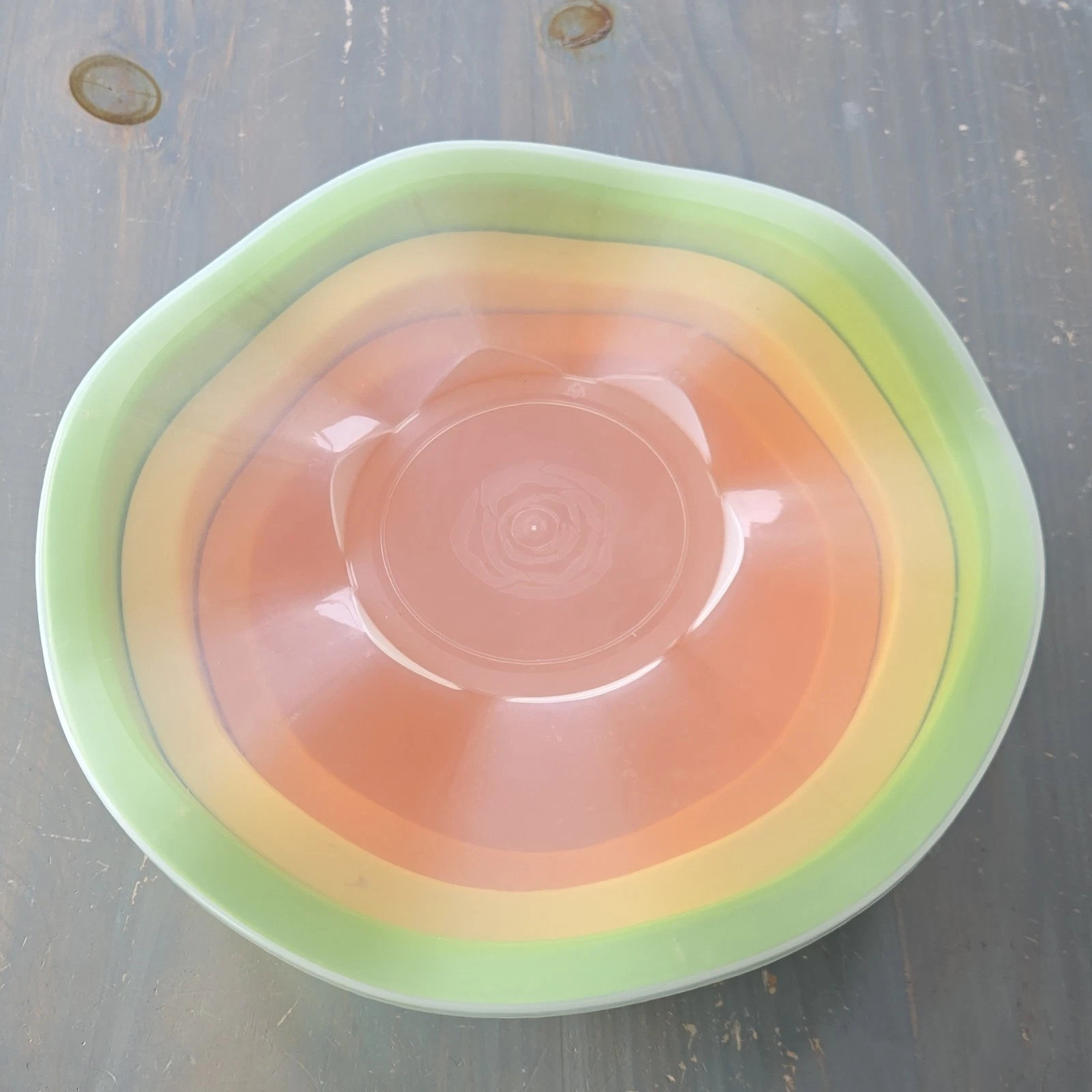 Plastic Mixing Bowl Set 3-Piece Nesting with Lids Green Orange Yellow