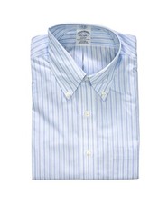 128 BROOKS BROTHERS - Blue Stripe NON-IRON REGENT Shirt - 16 - 34